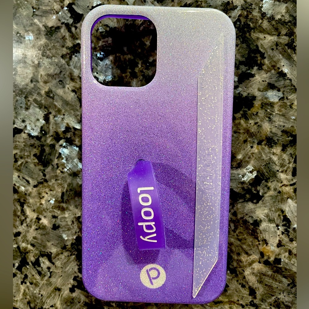Loopy sparkly purple ombré iPhone 12 case